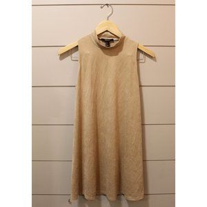 Suede Tan High Neck dress